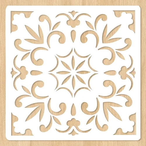 2 plantillas grandes de 12 x 12 pulgadas de mandala para piso, azulejos, paredes, tela, madera y muebles, plantillas de flores reutilizables,