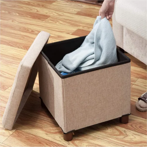 Miniatura 9 de banco otomano de almacenamiento de 30 pulgadas, banco de almacenamiento con patas de madera para reposapiés de otomana en la sala de estar, tapa