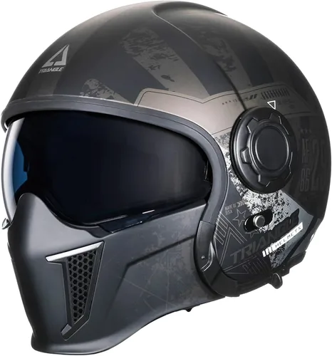 Miniatura 10 de TRIANGLE Cascos de motocicleta de cara completa, casco de motocross todoterreno para hombres y mujeres, doble visera con protector solar interno