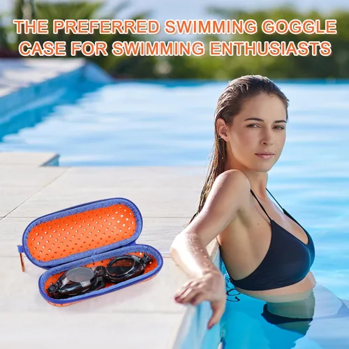Miniatura 4 de Estuche para Gafas de Natación para Gafas de Natación, Fundas Protectoras para Gafas con Clip, Gafas de Sol, Gafas, Deportes anaranjado