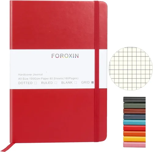 Miniatura 41 de Cuaderno de diario en blanco, negro, 160 páginas, tamaño mediano de 8.3 x 5.7 pulgadas, papel grueso de 3.53 oz/m², tapa dura
