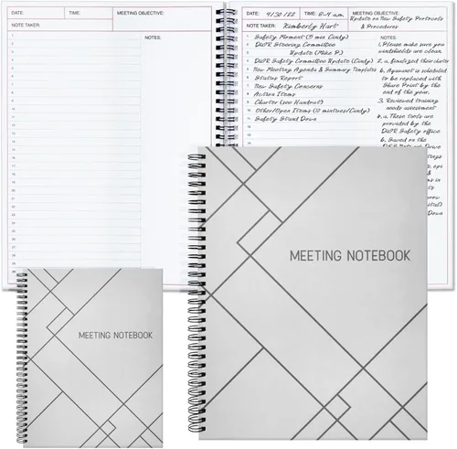 Miniatura 2 de Juvale Cuaderno de reuniones para el trabajo, cuaderno planificador encuadernado en espiral para planificador de trabajo y suministros de oficina
