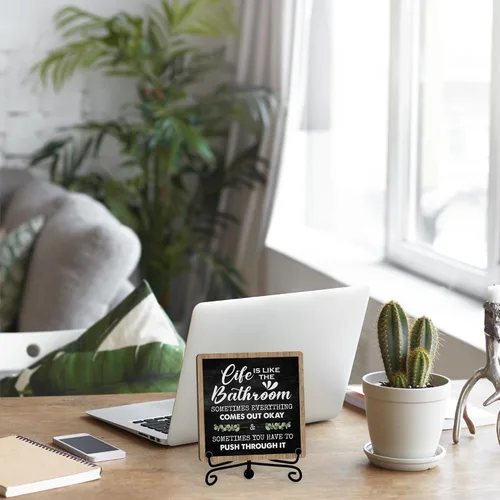 Miniatura 6 de Divertidas decoraciones de baño, decoración de estante de baño y accesorios, letreros de la vida es como el baño, bonito letrero de baño
