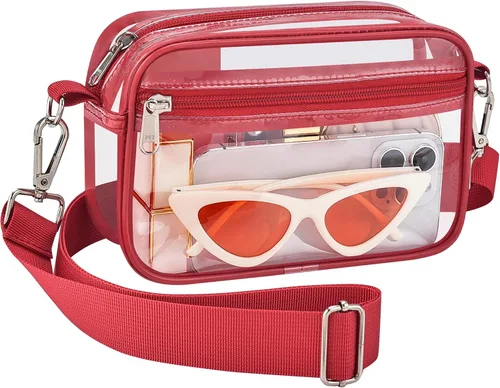 Miniatura 8 de Bagenius Clear Bag for Stadium Events Clear Messenger Bag Clear Purse for Concert and Sport Events
