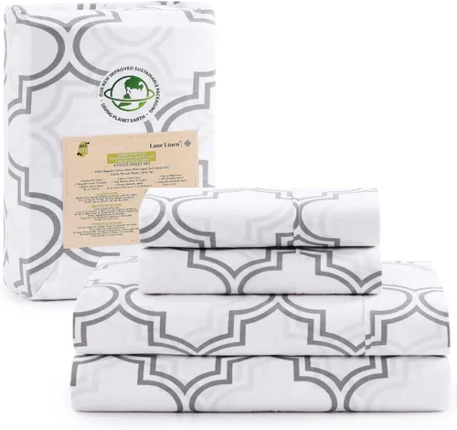 Miniatura 80 de LANE LINEN Sábanas 100% algodón orgánico para cama tamaño King, sábanas de percal suave, transpirables, de lujo, estilo hotelero, lavables a 09