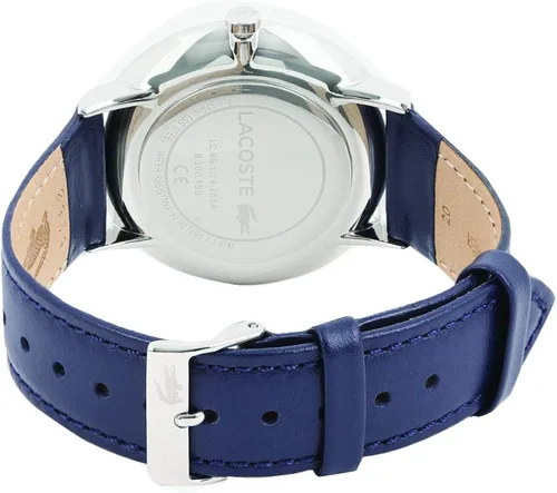 Miniatura 5 de Lacoste Reloj de cuarzo de acero inoxidable con correa de cuero azul 195 modelo 2010975