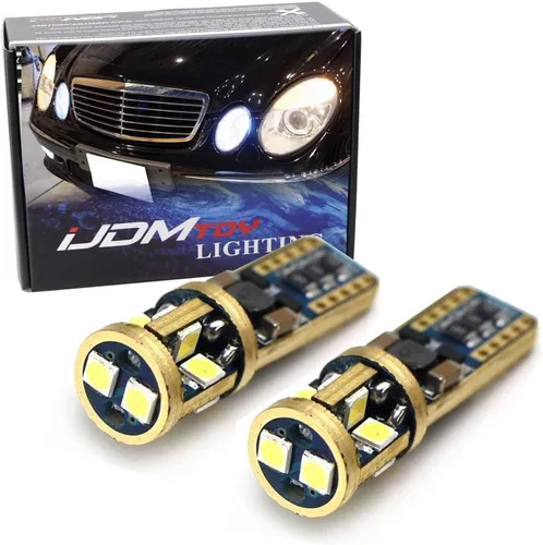 iJDMTOY 10-SMD-5630 2825 W5W T10 Canbus - Bombillas de repuesto sin errores compatibles con luces de estacionamiento Audi BMW Mercedes Porsche,