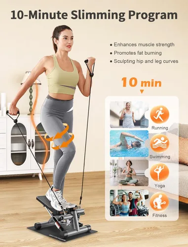 Miniatura 2 de Sportsroyals Escalón para Ejercicio, Mini Escalones con Banda de Resistencia, Escalón de Fitness Hidráulico Equipo de Ejercicio para Entrenamiento