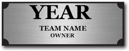 Miniatura 6 de TrophySmack Placa ganadora – Placa de nombre grabada personalizable – Premio de campeón de trofeo de fútbol de fantasía (plata o negro)