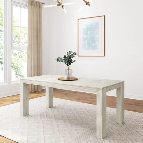 Miniatura 23 de Plank+Beam Mesa de comedor de 48 pulgadas, mesa de cocina de madera maciza de 48 pulgadas, mesa de comedor rectangular para comedor, oficina