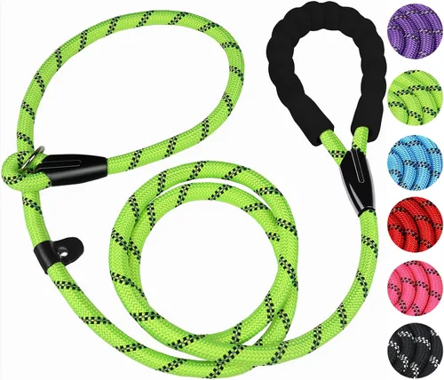 Miniatura 19 de Correa para perro de 3.9 pies, duradera, de alta calidad, resistente, con mango acolchado cómodo e hilos altamente reflectantes para perros Negro