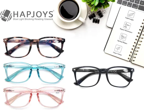 Miniatura 6 de Lentes de lectura para mujer + 2.00 con bloqueo de luz azul, lentes cuadrados para tramposos, paquete de 4 lentes transparentes, antirreflejos