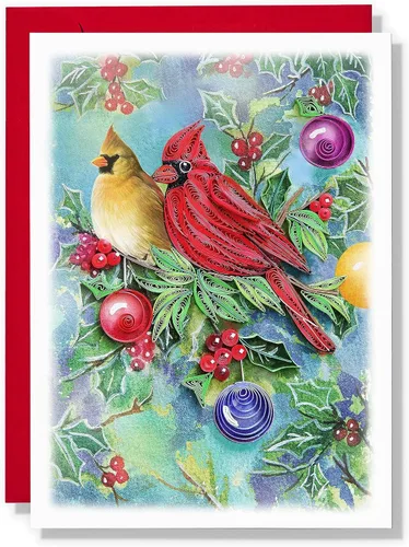 Miniatura 11 de Tarjeta de Navidad con velas, tarjeta de felicitación de flores de Navidad, para mamá, papá, abuela, amigo, jefe, compañero de trabajo