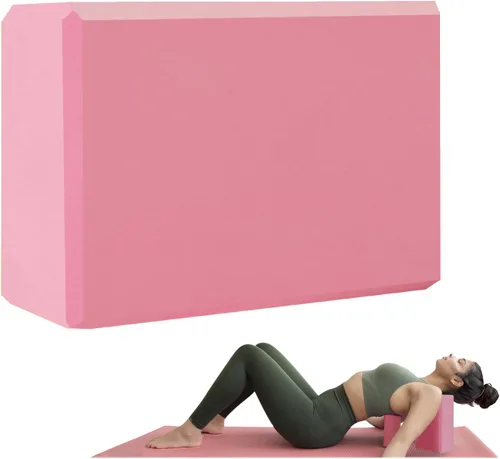 Bloque de yoga – Espuma EVA de soporte sin látex – Superficie suave antideslizante con bordes biselados para yoga, pilates, meditación – Accesorios