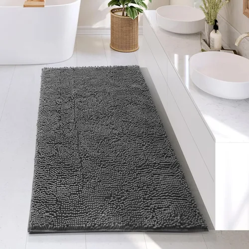 Miniatura 125 de Hearth & Harbor Alfombras de baño, tapete de baño de chenilla - Alfombras de baño lavables a máquina para baño con respaldo antideslizante de goma
