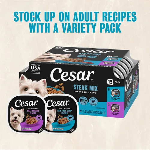 Miniatura 12 de Cesar Gourmet - Comida húmeda para perros, paquete de 12