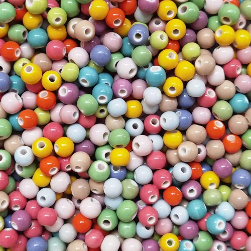 Miniatura 2 de INSPIRELLE 180 cuentas de porcelana redondas chinas de cerámica de 0.315 pulgadas (0.315 in) para hacer joyas hechas a mano, pulseras, collares