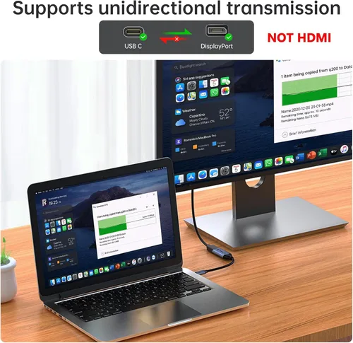 Miniatura 2 de Adaptador USB C a DisplayPort 1.4 8K @60Hz, Thunderbolt 4/3 a DisplayPort Convertidor Compatible con iPhone 16/15, Galaxy S25, MacBook Pro/Air, iPad