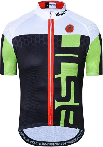 New Pro - Camiseta de ciclismo de manga corta con cremallera completa para hombre, EE. UU
