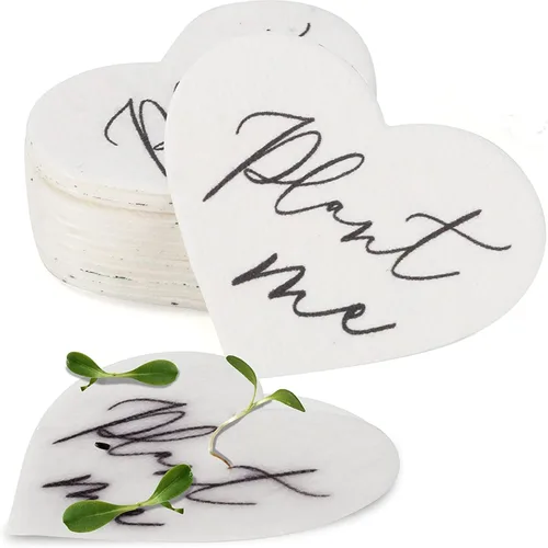 50 Papel de Flores Silvestres Plantables, Recuerdos Ecológicos en Forma de Corazón para Baby Shower para Invitados - Regalos Plantables para Bodas