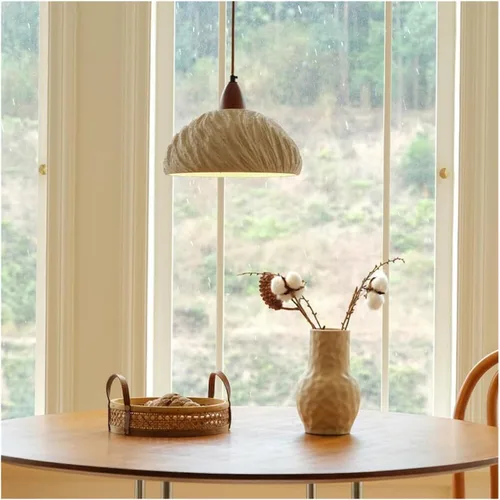 Miniatura 5 de Creative Round Microcement Hanging Lights Retro Industrial Pendant Light Wood Concrete Lamparas Chandelier Indoor Lighting