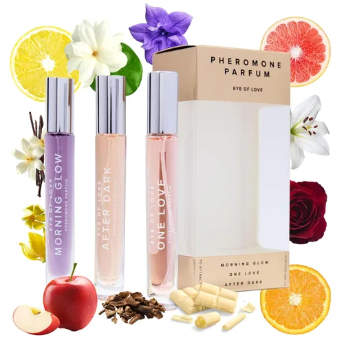 Set de perfume de feromonas Eye Of Love – Morning Glow, One Love, After Dark para atraerlo, 1.0 fl oz
