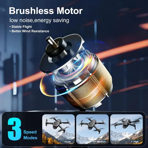 Miniatura 7 de Drones 4K con cámara para adultos, dron plegable para principiantes con 3 baterías, tiempo de vuelo de 36 minutos, dron de transmisión HD FPV, mini
