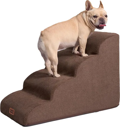Miniatura 45 de EHEYCIGA Rampa de escaleras curvadas para perros pequeños de 15.7 pulgadas de alto, escalones para perros de 3 escalones para sofá y silla