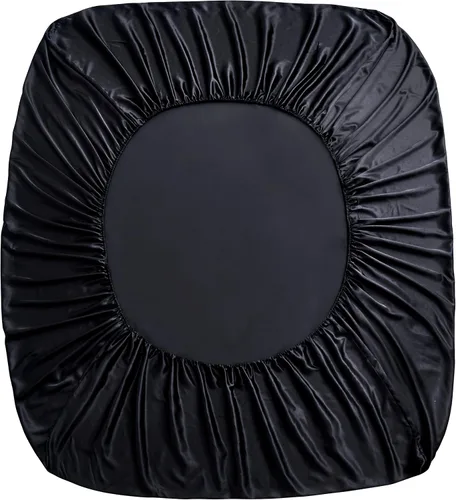 Miniatura 115 de Homiest Juego de sábanas de satén de lujo de 3 piezas con bolsillo profundo, 1 sábana bajera + 1 sábana encimera + 1 funda de almohada