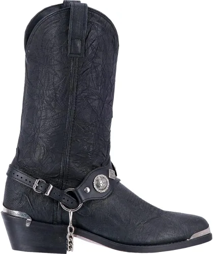 Miniatura 3 de Dingo Mens Suiter Round Toe Casual Botas Mid Calf - Negro