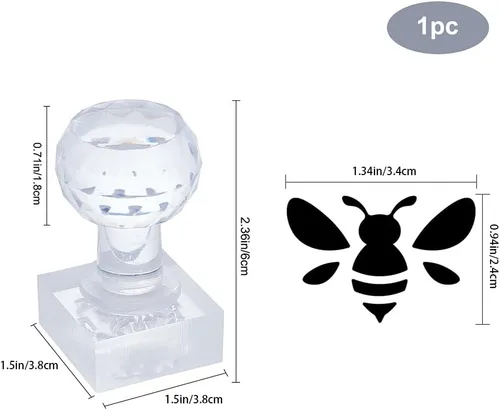 Miniatura 4 de PandaHall - Sello de jabón hecho a mano, estampado de abejas de 1.3 pulgadas, cuadrado natural para insectos con asa para hacer manualidades