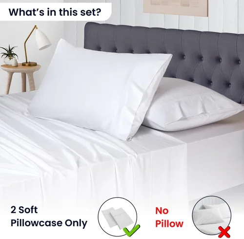 Miniatura 4 de SGI bedding Juego de 2 fundas de almohada estándar de 100% algodón egipcio, 1000 hilos, tejido de satén ultrasuave y lujoso, transpirable