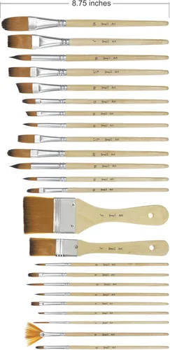Miniatura 5 de Juego de 24 pinceles de pintura para artistas con bolsa de transporte gratis para acuarela, acrílico, óleo y todos los medios, adecuado para lienzo