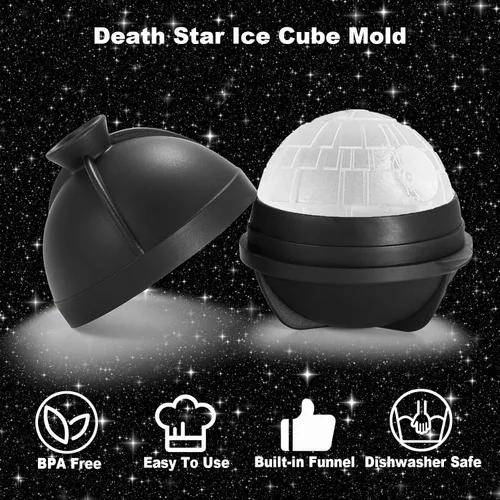 Miniatura 2 de Nax Caki molde de cubo de hielo 3D de Star Wars en forma de Estrella de la Muerte, regalos de Star Wars ideas para regalos de calcetines