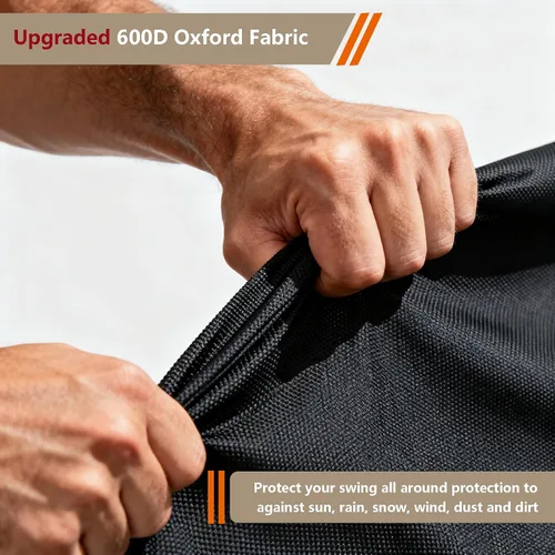Miniatura 7 de FLYMEI Funda de columpio para exteriores, cubierta de hamaca de 2 plazas triples para porche, toldo y otros muebles de patio, impermeable