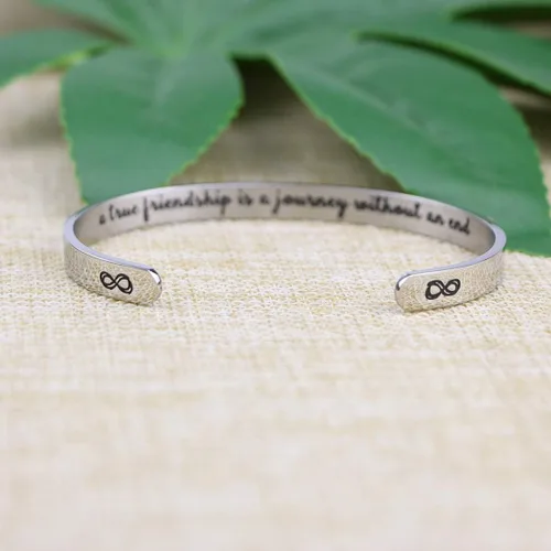 Miniatura 2 de JoycuFF - Pulseras de acero inoxidable para mujer con frase inspiradoramantra (en inglés) oculta, un regalo para mostrarle tu apoyo a tus amigos