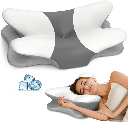 Miniatura 10 de Almohada Cervical para el Cuello para Alivio del Dolor - Almohada Ergonómica para Quienes Duermen de Lado para Soporte del Cuello, Almohadas