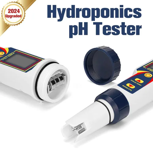 Miniatura 2 de Medidor de pH para agua 4 en 1 pH EC TDS Medidor de temperatura para hidroponía PPM y EC Probador de agua Medidor digital de pH PPM para nutrientes