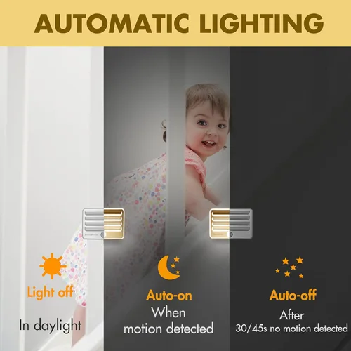 Miniatura 3 de EverBrite Luces nocturnas con sensor de movimiento, luz LED suave y cálida, funciona con pilas, luz nocturna autoadhesiva para dormitorio, baño