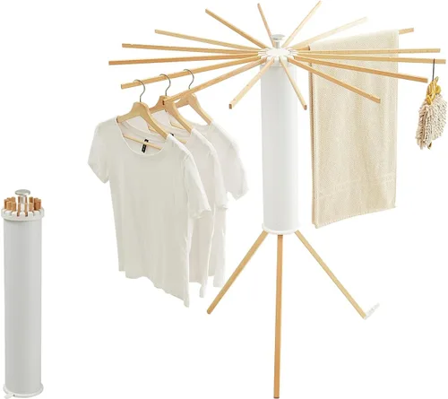 Miniatura 8 de JOOM Trípode de Secado de Ropa, Perchero Portátil y Plegable para Ahorro de Espacio, Perchero de Secado de Ropa para Lavandería - Perchero de Ropa