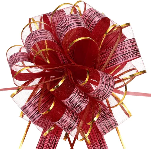 Miniatura 23 de MECCANIXITY 20 lazos grandes de 7 pulgadas para envolver regalos, cinta de organza color blanco crema para cestas de boda, regalos de fiesta