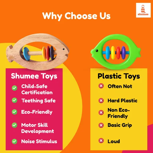 Miniatura 6 de Shumee Anillos y mordedores de madera para bebés Juguete sensorial 100% seguro, natural y ecológico Más de 6 meses