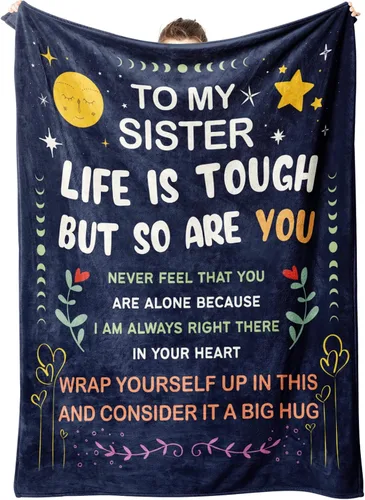 Niyewsor Regalos para hermanas en Navidad, manta de regalo de cumpleaños para hermanas, regalo para hermanas mayores/menores/gemelas en el día de la