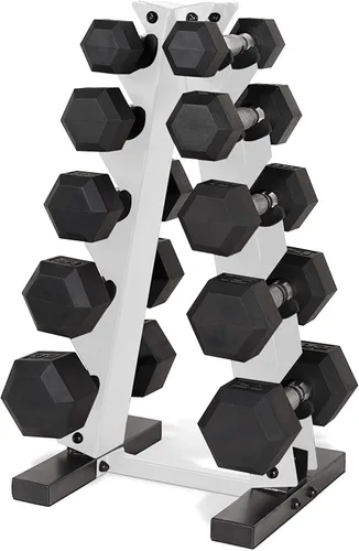 Miniatura 7 de CAP Barbell Juego de mancuernas de 150 libras con estante, serie Color Rojo