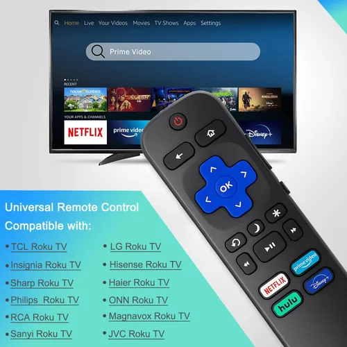 Miniatura 3 de Repuesto para control remoto Roku TV con funda de silicona, compatible con TCL/Hisense/Onn/Westinghouse/Insignia/Sharp Roku TV con 4 teclas