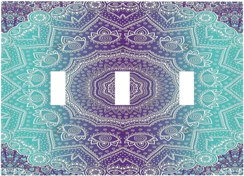 Miniatura 133 de Cubierta para Interruptor de Luz Árbol Morado 3D de 2 Gang Placa de Pared Placa de Interruptor de Luz Doble Toggle Cubiertas Decorativas