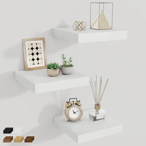 Miniatura 38 de Fun Memories Estantes flotantes de 12 pulgadas de profundidad, estantes de pared de madera de 16 x 12 pulgadas, estante de almacenamiento rústico