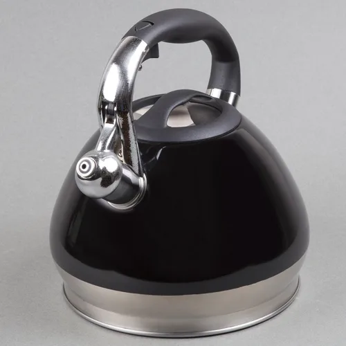 Miniatura 6 de Creative Home Triumph - Hervidor de té silbante de acero inoxidable, 3.5 cuartos de galón, tetera negra Base encapsulada de triple capa, mango
