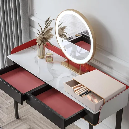 Miniatura 4 de Cajón organizador apilable de piel sintética, suministros de oficina ejecutiva, archivador A4, soporte para joyas, facturas, papel, documentos, Beige