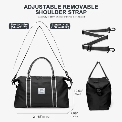 Miniatura 2 de Bolsas de fin de semana para mujer, bolsa de transporte, bolsa de noche con manga de carretera, bolsa de gimnasio deportiva, bolsa de viaje